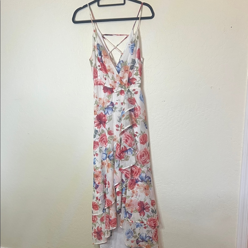 NanaMacs Pink and Blue Floral Maxi Dress
